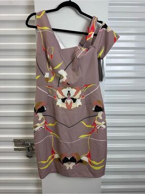 SHILLA Floral Print Mauve Sheath Dress